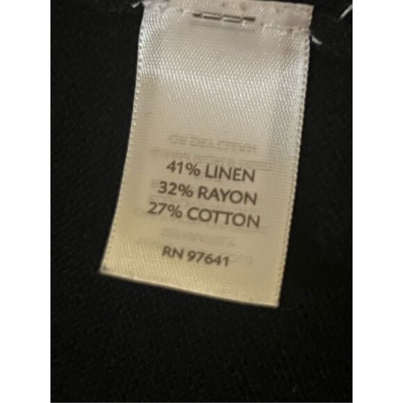 J. Jill The Perfect Little Black Linen Blend Cropped Cardi L - Picture 7 of 7